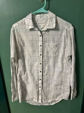 Caslon White Windowpane Button-Down Shirt for Men